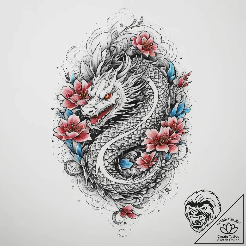 Tattoo sketch slavic embroidery pattern with... - tattoo sketch (№1760451567_0, 14.10.2025 14:19) — tattoovalue.net