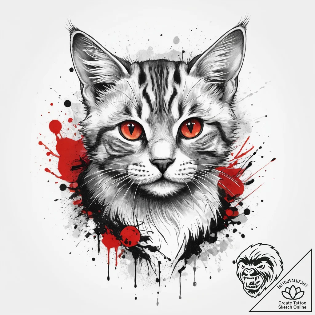Tattoo sketch playful kitten tattoo, concept... - tattoo sketch (№1760451784_0, 14.10.2025 14:23) — tattoovalue.net