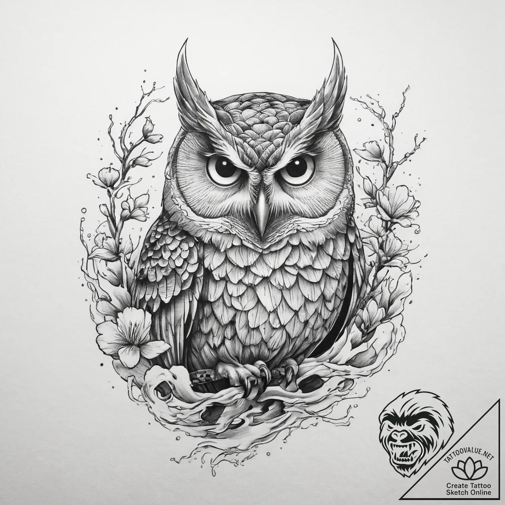 Tattoo sketch puns a owl that says "i'm a owl... - tattoo sketch (№1760453302_0, 14.10.2025 14:48) — tattoovalue.net