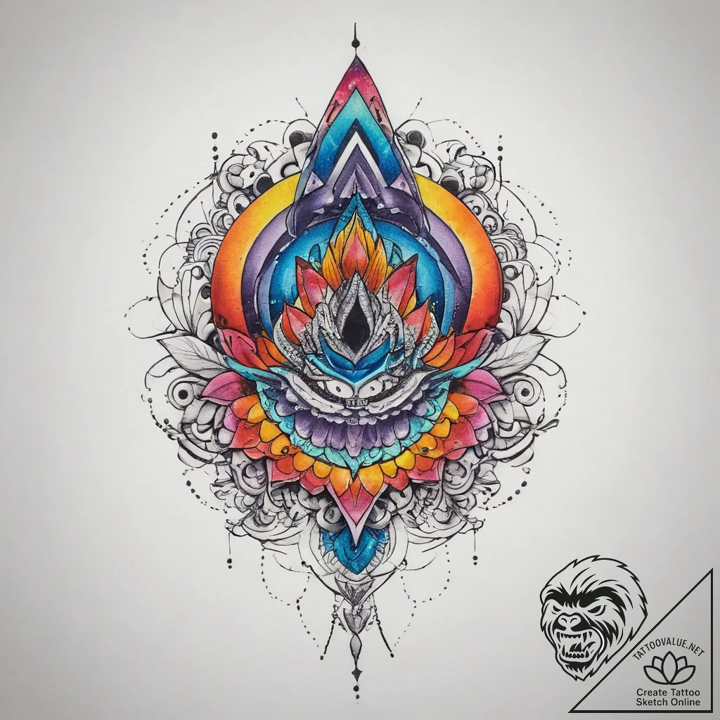 Tattoo sketch aura, ink illustration for tatt... - tattoo sketch (№1760453519_0, 14.10.2025 14:51) — tattoovalue.net