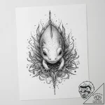 Tattoo sketch axolotl, tattoo flash sheet des… – tattoo sketch (№1760456342_0, 14.10.2025 15:39) — tattoovalue.net