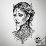 Tattoo sketch mystical self – tattoo sketch (№1760456992_0, 14.10.2025 15:49) — tattoovalue.net