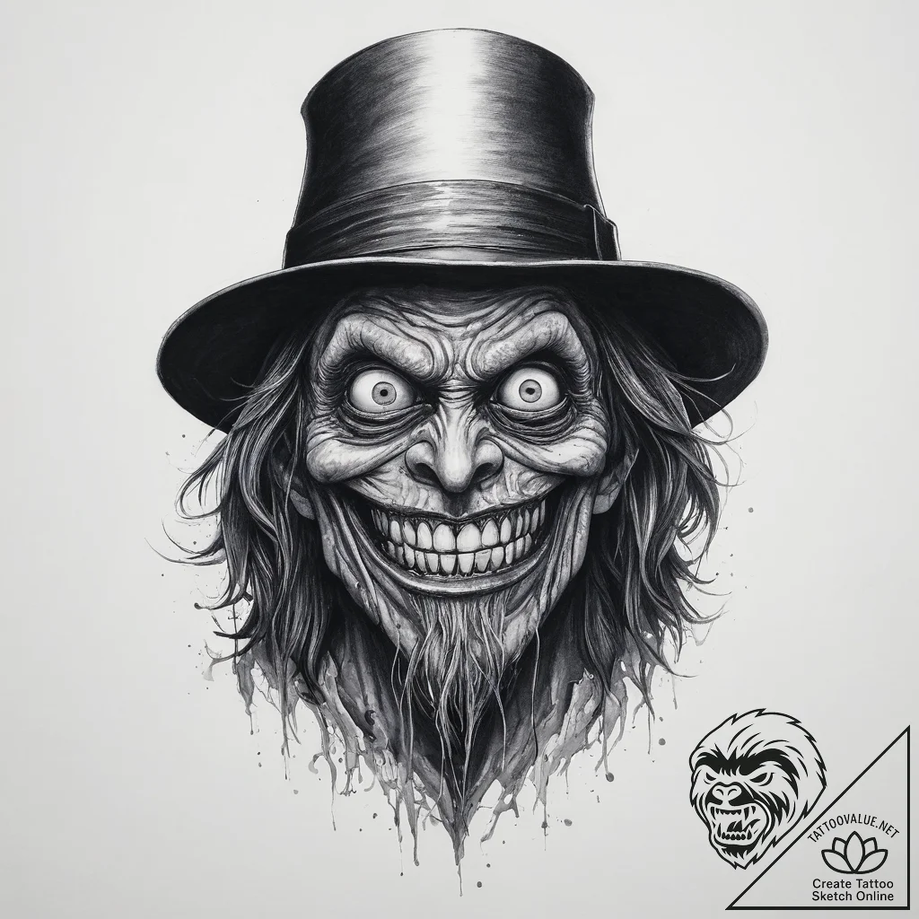 Tattoo sketch the babadook monster - tattoo sketch (№1760458301_0, 14.10.2025 16:11) — tattoovalue.net