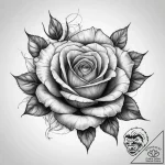 Tattoo sketch линейная роза, concept art for… – tattoo sketch (№1760458518_0, 14.10.2025 16:15) — tattoovalue.net