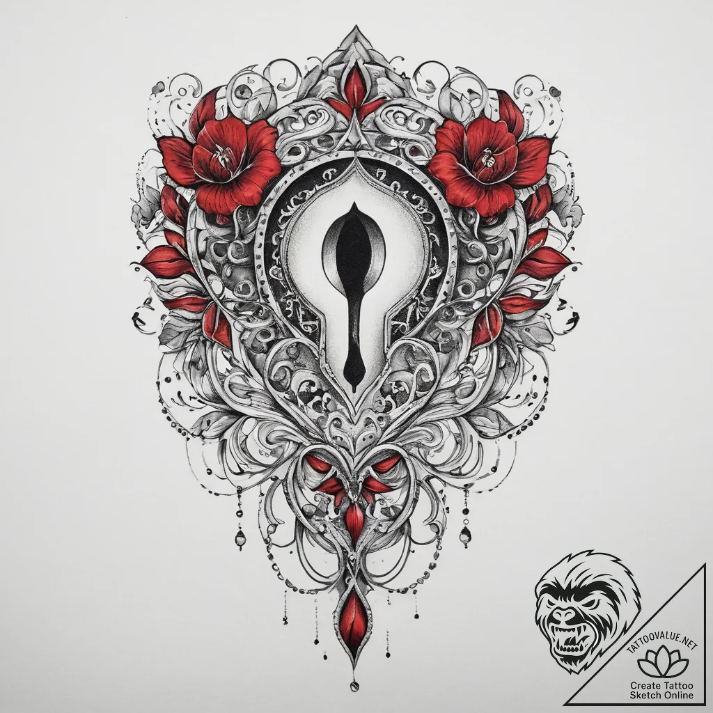 Tattoo sketch vintage keyhole, artistic tatto... - tattoo sketch (№1760459610_0, 14.10.2025 16:33) — tattoovalue.net