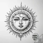 Tattoo sketch sun with a moon – tattoo sketch (№1760461124_0, 14.10.2025 16:58) — tattoovalue.net