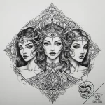 Tattoo sketch triple goddess, tattoo flash sh… – tattoo sketch (№1760462659_0, 14.10.2025 17:24) — tattoovalue.net