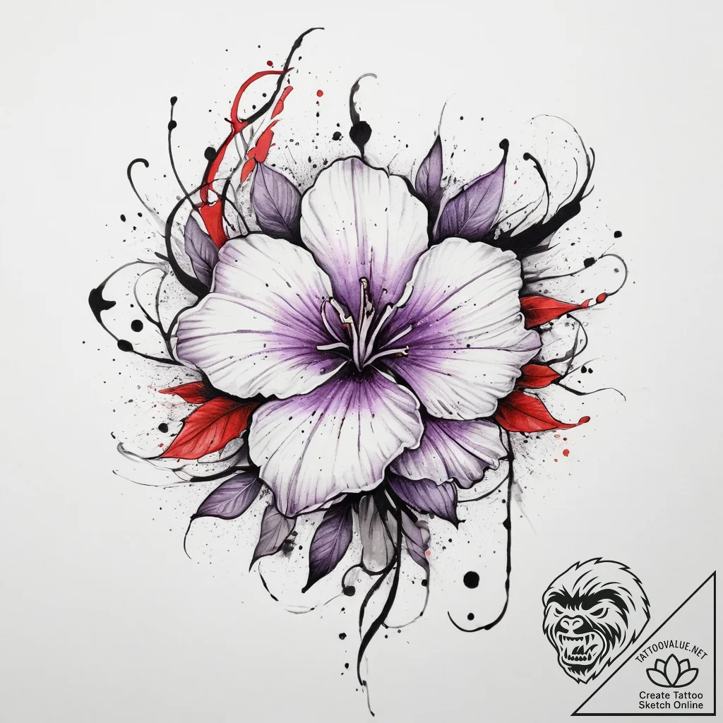 Tattoo sketch lilac flower, tattoo line art,... - tattoo sketch (№1760463956_0, 14.10.2025 17:45) — tattoovalue.net