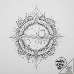 Tattoo sketch cosmic scene, concept art for t… – tattoo sketch (№1760464388_0, 14.10.2025 17:53) — tattoovalue.net