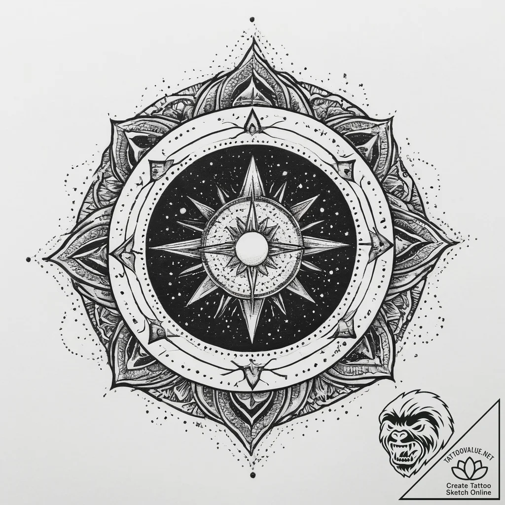 Tattoo sketch cosmic beginning, artistic tatt... - tattoo sketch (№1760466352_0, 14.10.2025 18:25) — tattoovalue.net