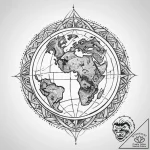 Tattoo sketch earth symbol – tattoo sketch (№1760466569_0, 14.10.2025 18:29) — tattoovalue.net