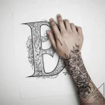Tattoo sketch hands with a letter – tattoo sketch (№1760466785_0, 14.10.2025 18:33) — tattoovalue.net
