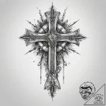 Tattoo sketch gothic крест, tattoo flash shee… – tattoo sketch (№1760468526_0, 14.10.2025 19:02) — tattoovalue.net
