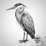 Tattoo sketch heron, tattoo line art, rough s… – tattoo sketch (№1760469610_0, 14.10.2025 19:20) — tattoovalue.net