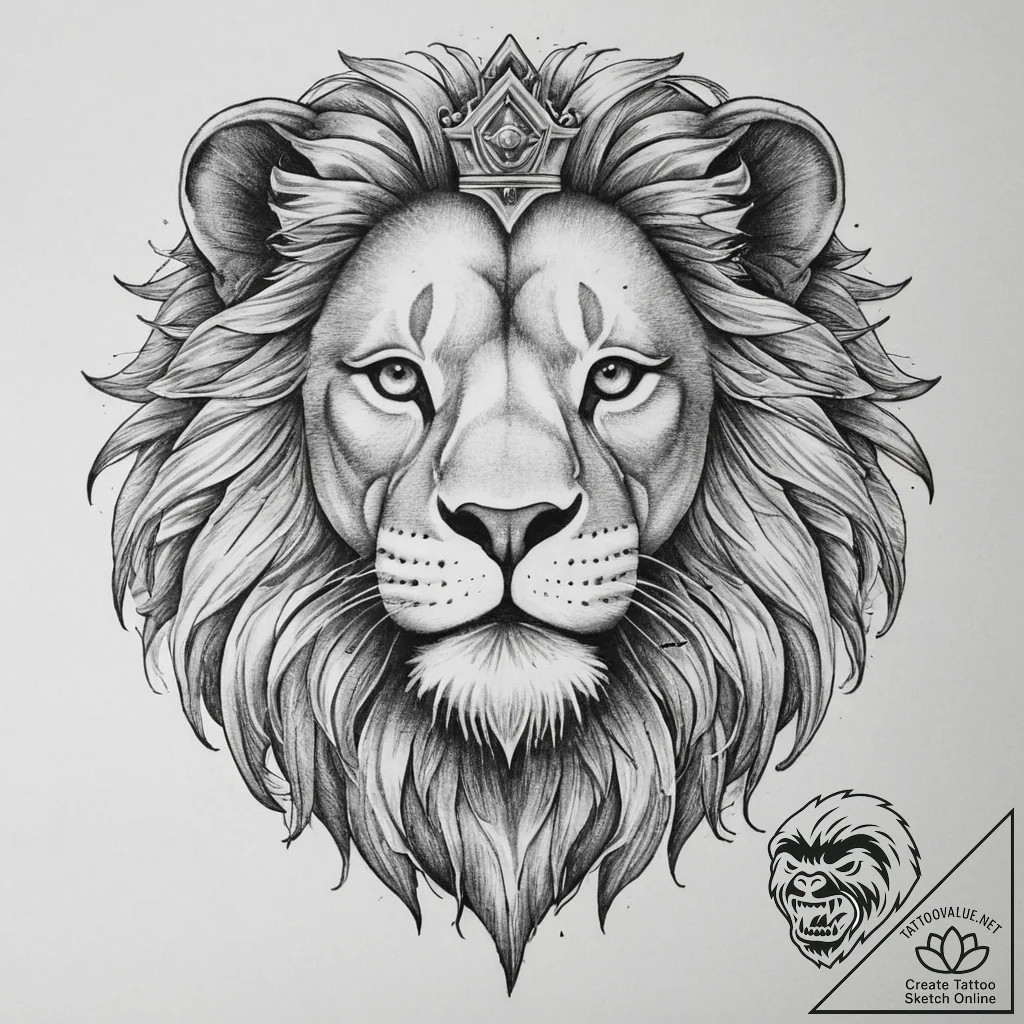 Tattoo sketch graphic лев, tattoo line art, r... - tattoo sketch (№1760469827_0, 14.10.2025 19:23) — tattoovalue.net