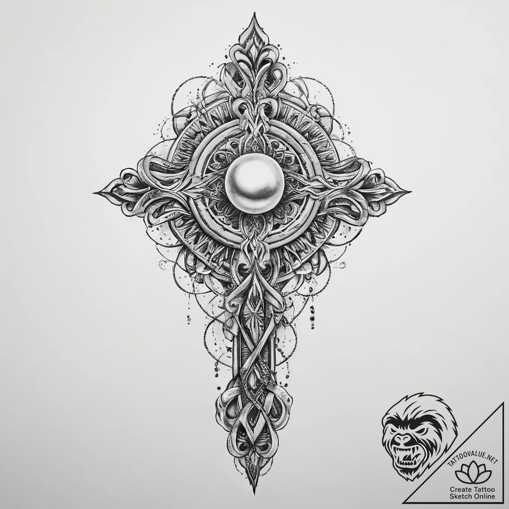Tattoo sketch pearl string tattoo, concept ar... - tattoo sketch (№1760470477_0, 14.10.2025 19:34) — tattoovalue.net
