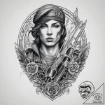 Tattoo sketch soldier with a scissors, tattoo… – tattoo sketch (№1760471126_0, 14.10.2025 19:45) — tattoovalue.net