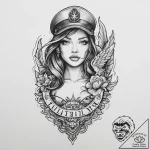 Tattoo sketch soldier with a siren, tattoo fl… – tattoo sketch (№1760471568_0, 14.10.2025 19:52) — tattoovalue.net