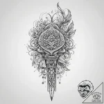 Tattoo sketch elegant comb tattoo – tattoo sketch (№1760472658_0, 14.10.2025 20:10) — tattoovalue.net