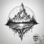 Tattoo sketch magical aurora borealis – tattoo sketch (№1760474609_0, 14.10.2025 20:43) — tattoovalue.net