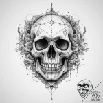 Tattoo sketch узор в виде черепа со звездами – tattoo sketch (№1760476131_0, 14.10.2025 21:08) — tattoovalue.net