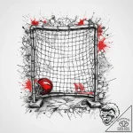 Tattoo sketch american football with goalpost… – tattoo sketch (№1760476564_0, 14.10.2025 21:16) — tattoovalue.net