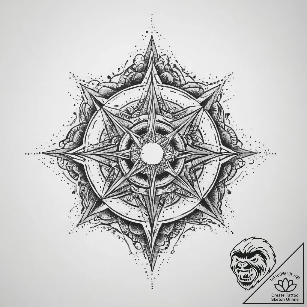 Tattoo sketch cosmic fable, tattoo flash shee... - tattoo sketch (№1760477428_0, 14.10.2025 21:30) — tattoovalue.net