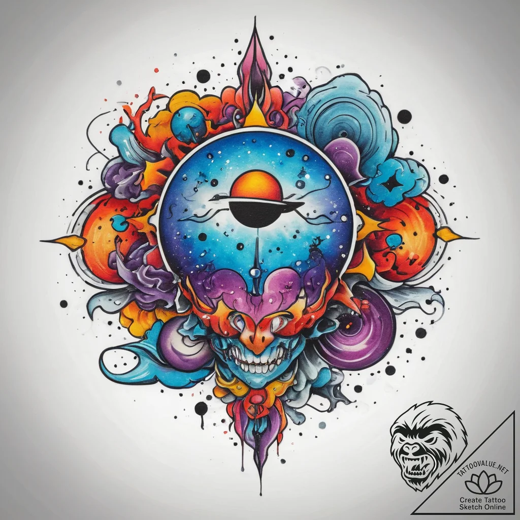 Tattoo sketch cosmic origin, artistic tattoo... - tattoo sketch (№1760477861_0, 14.10.2025 21:37) — tattoovalue.net