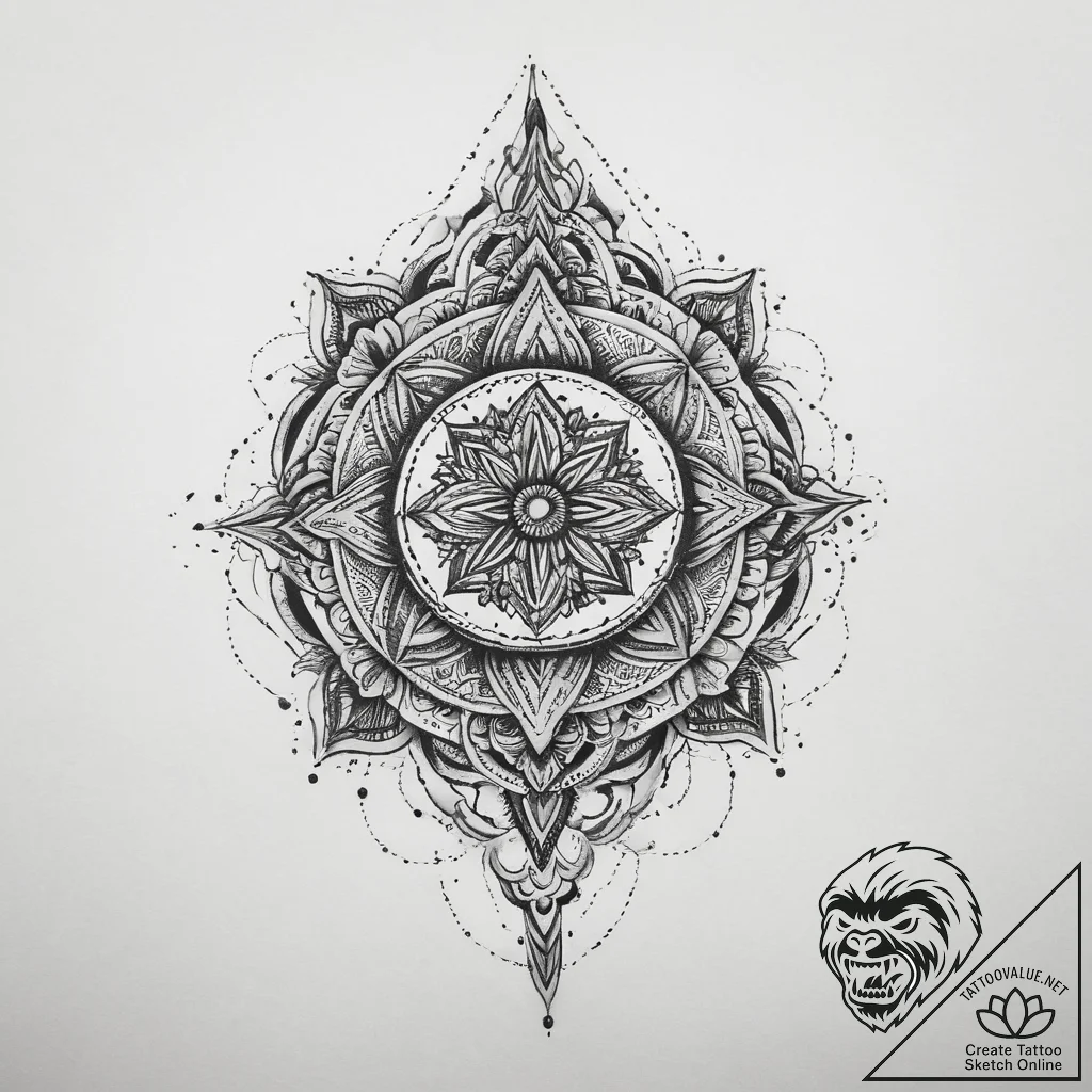 Abstract & geometric, concept art for tattoo,... - tattoo sketch (№1760478077_0, 14.10.2025 21:41) — tattoovalue.net