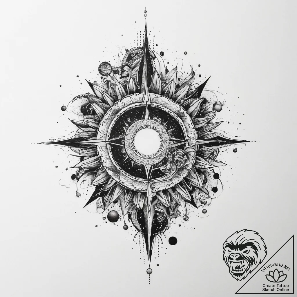 Tattoo sketch cosmic source, tattoo sketch de... - tattoo sketch (№1760480034_0, 14.10.2025 22:13) — tattoovalue.net
