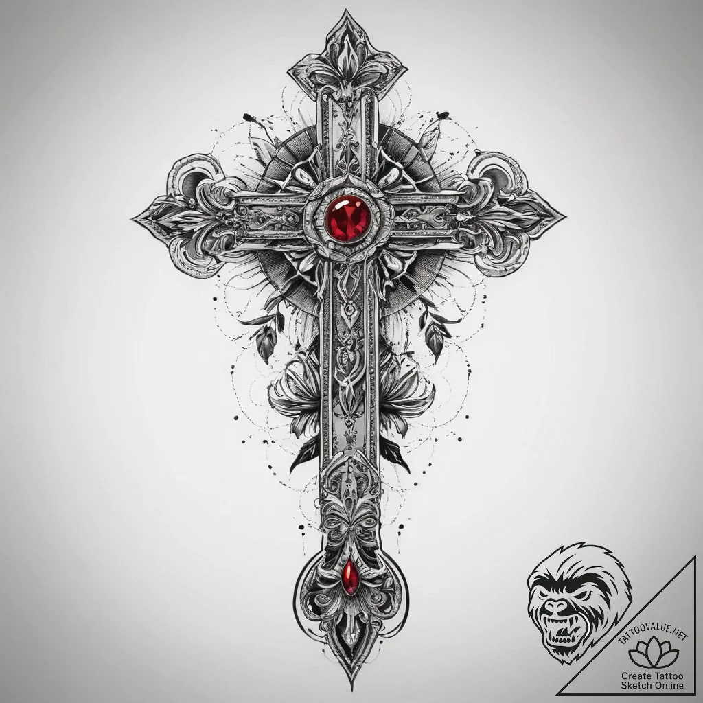 Tattoo sketch ruby, artistic tattoo sketch, o... - tattoo sketch (№1760480465_0, 14.10.2025 22:21) — tattoovalue.net