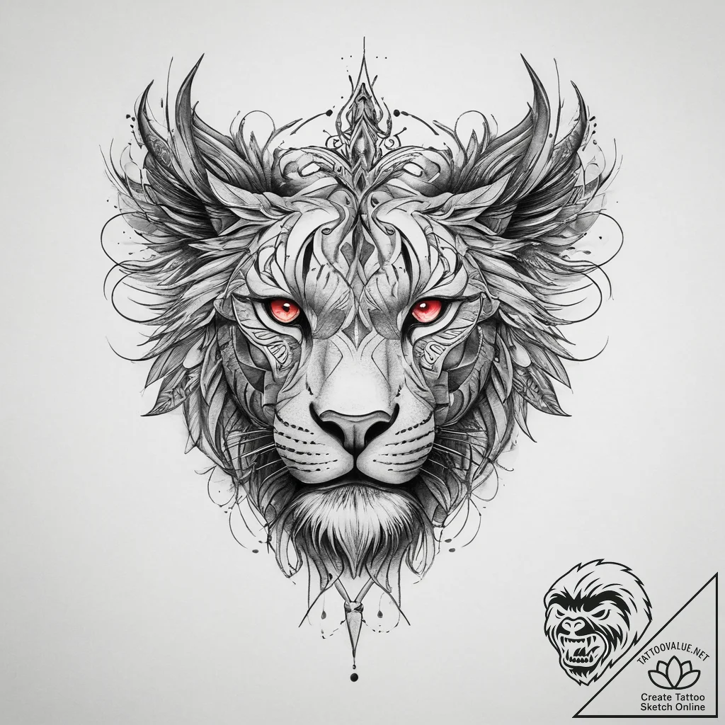 Tattoo sketch courage, concept art for tattoo... - tattoo sketch (№1760480682_0, 14.10.2025 22:24) — tattoovalue.net
