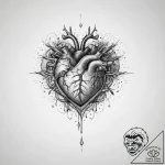 Tattoo sketch heartbeat with a heart, ink ill… – tattoo sketch (№1760484180_0, 14.10.2025 23:23) — tattoovalue.net