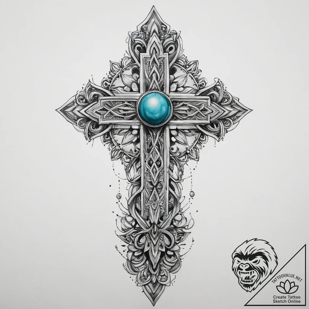 Tattoo sketch turquoise, artistic tattoo sket... - tattoo sketch (№1760485053_0, 14.10.2025 23:37) — tattoovalue.net