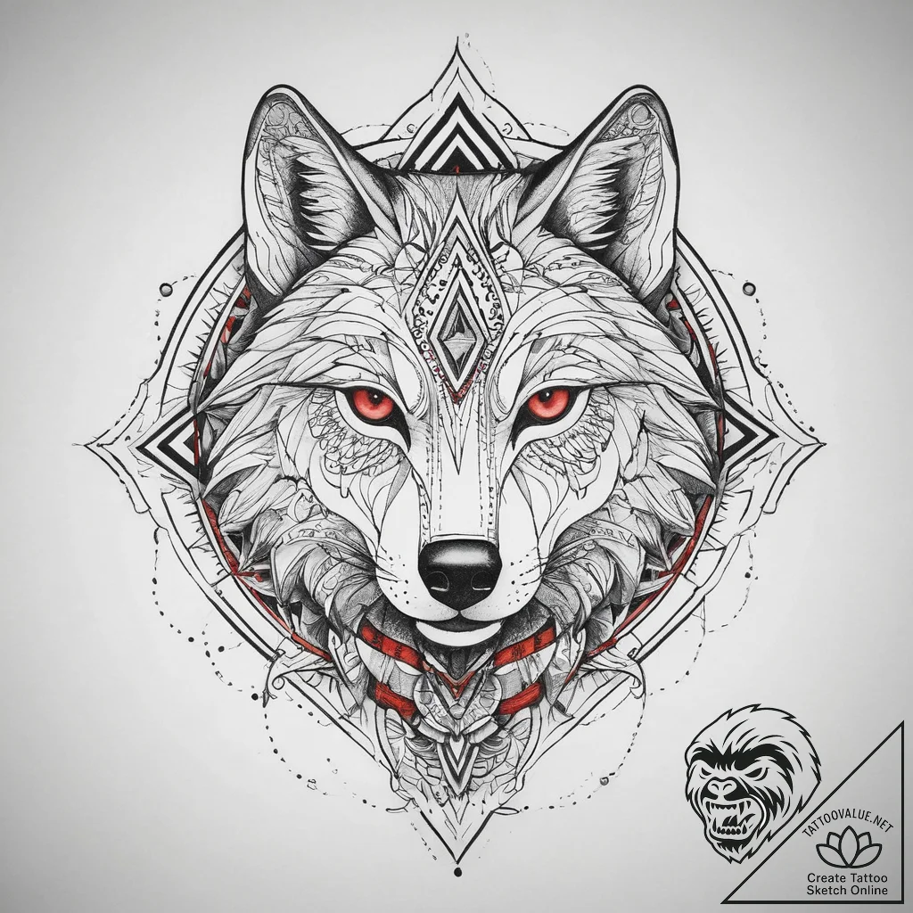 Tattoo sketch neo-traditional волк, tattoo dr... - tattoo sketch (№1760485921_0, 14.10.2025 23:52) — tattoovalue.net
