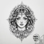 Tattoo sketch blessed self, tattoo flash shee… – tattoo sketch (№1760487007_0, 15.10.2025 00:10) — tattoovalue.net