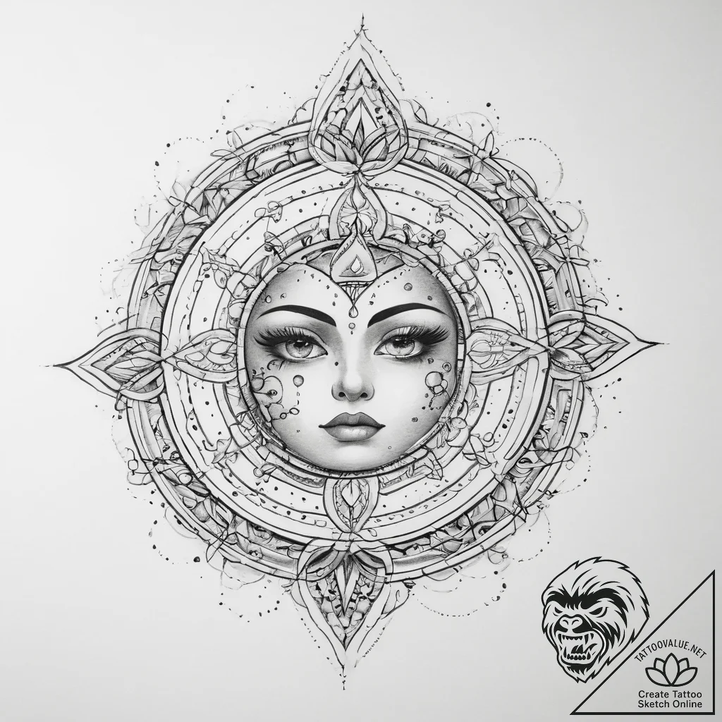 Tattoo sketch cosmic identity - tattoo sketch (№1760487453_0, 15.10.2025 00:17) — tattoovalue.net