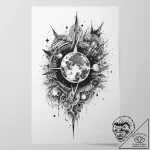 Tattoo sketch cosmic space, tattoo line art,… – tattoo sketch (№1760488104_0, 15.10.2025 00:28) — tattoovalue.net