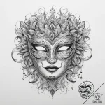 Tattoo sketch masquerade mask tattoo, concept… – tattoo sketch (№1760489624_0, 15.10.2025 00:53) — tattoovalue.net