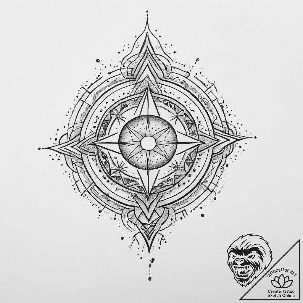 Tattoo sketch cosmic essence, artistic tattoo... - tattoo sketch (№1760493318_0, 15.10.2025 01:55) — tattoovalue.net