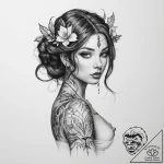 Tattoo sketch nymph tattoo – tattoo sketch (№1760494190_0, 15.10.2025 02:09) — tattoovalue.net