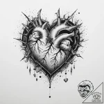 Tattoo sketch scene heart and broken lines, t… – tattoo sketch (№1760494410_0, 15.10.2025 02:13) — tattoovalue.net