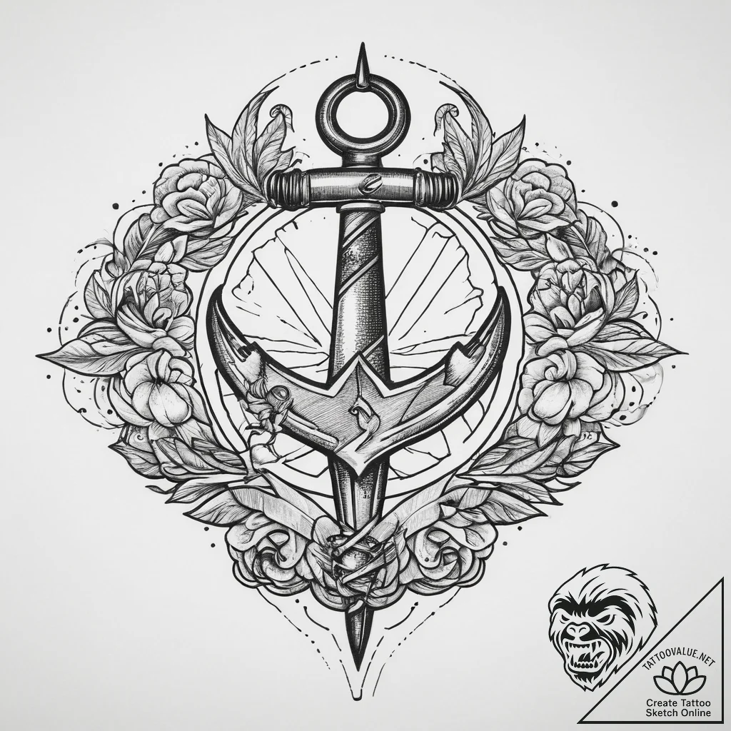 Tattoo sketch scissors, concept art for tatto... - tattoo sketch (№1760495715_0, 15.10.2025 02:35) — tattoovalue.net