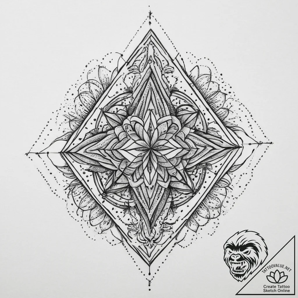 Tattoo sketch geometric memory, tattoo line a... - tattoo sketch (№1760495932_0, 15.10.2025 02:38) — tattoovalue.net