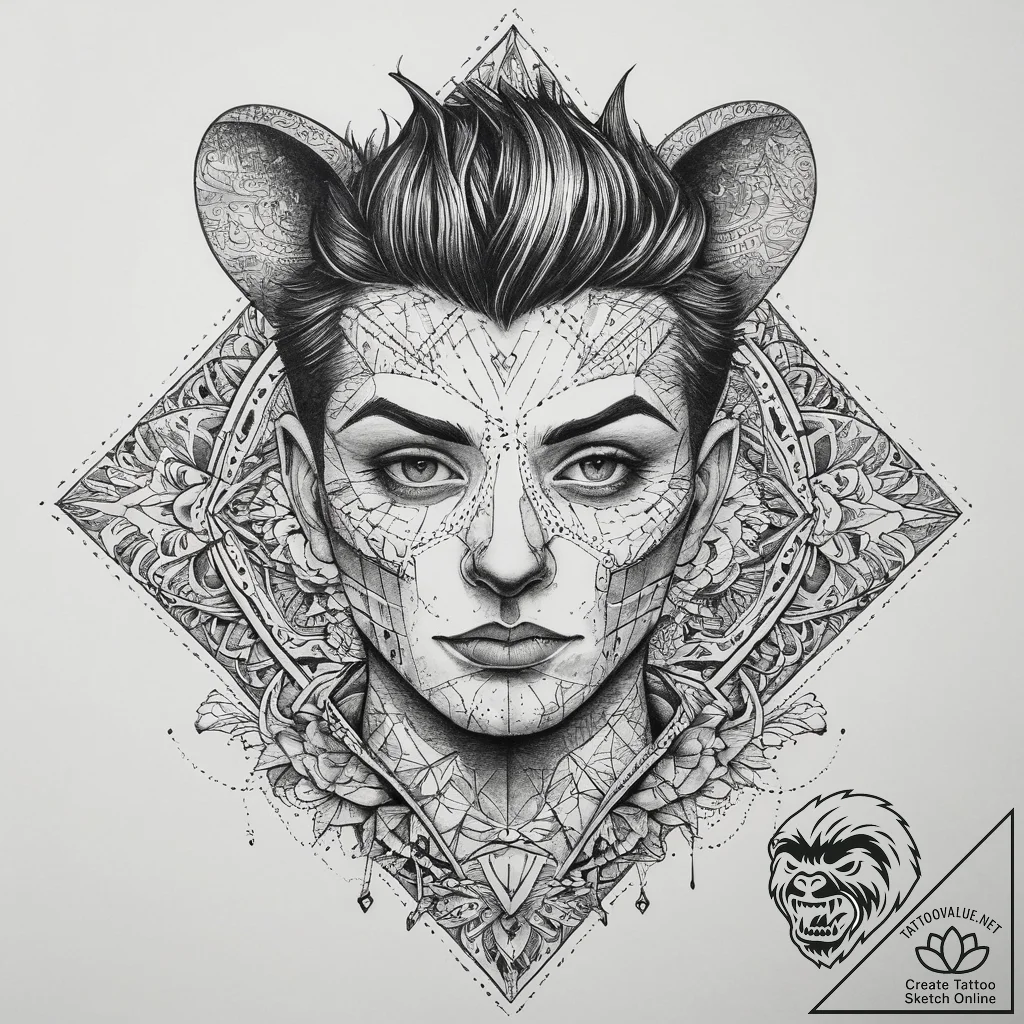 Tattoo sketch teddy boy quiff hairstyle, arti... - tattoo sketch (№1760496150_0, 15.10.2025 02:42) — tattoovalue.net