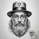 Tattoo sketch jewish rabbi – tattoo sketch (№1760501679_0, 15.10.2025 04:14) — tattoovalue.net