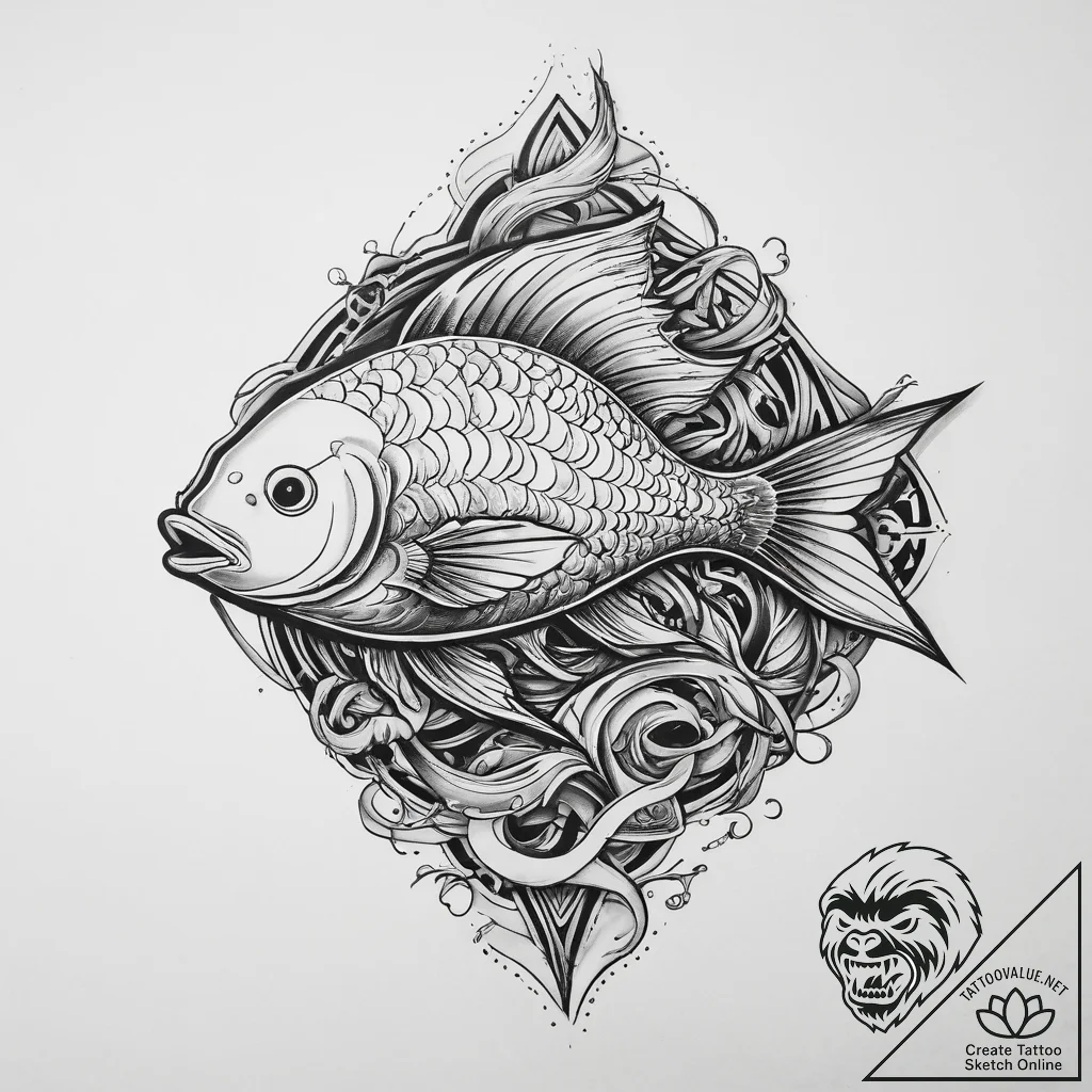 Tattoo sketch ichthys fish symbol, tattoo ske... - tattoo sketch (№1760501896_0, 15.10.2025 04:18) — tattoovalue.net