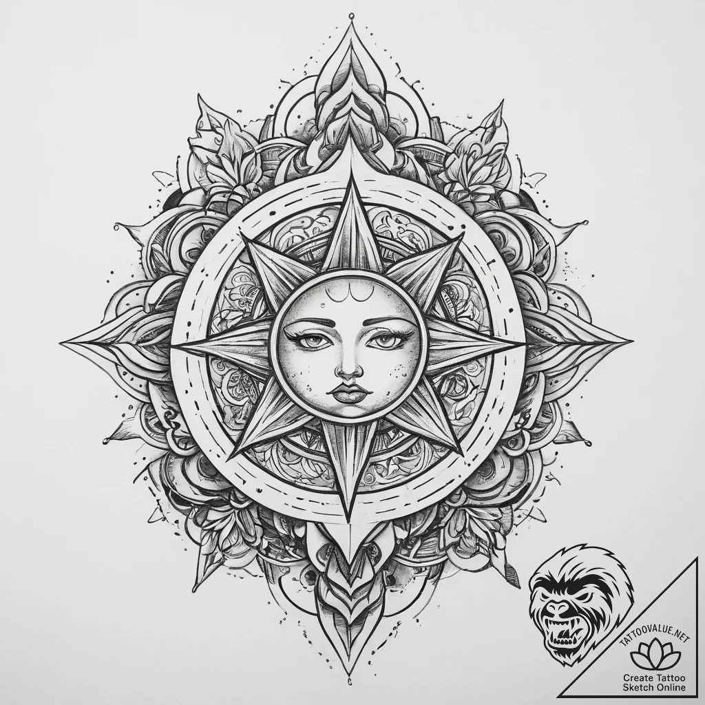 Tattoo sketch cosmic being, tattoo sketch des... - tattoo sketch (№1760503643_0, 15.10.2025 04:47) — tattoovalue.net