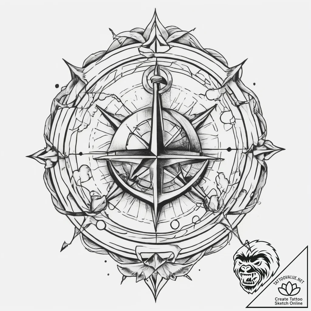 Tattoo sketch treasure map, tattoo drawing ou... - tattoo sketch (№1760504952_0, 15.10.2025 05:09) — tattoovalue.net