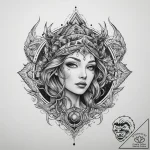 Tattoo sketch cosmic scene, ink illustration… – tattoo sketch (№1760505395_0, 15.10.2025 05:16) — tattoovalue.net